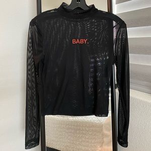 Mesh black long sleeve